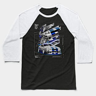 R34 Skyline Baseball T-Shirt